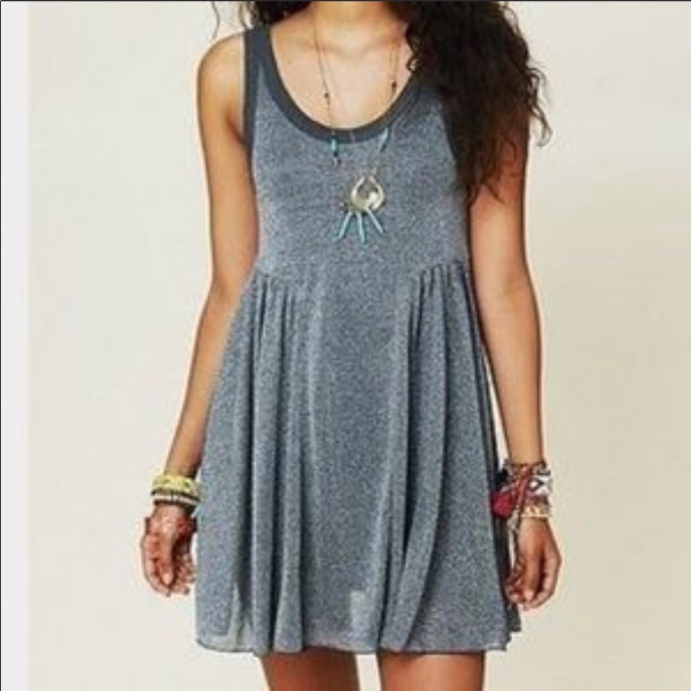 Free people beach silver dress